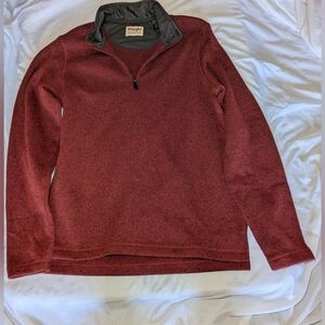 Wrangler Authentics Men's‎ Red 1/4 Zip Sweater Size Small